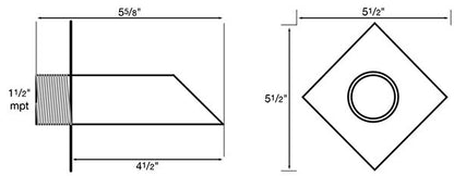 EasyPro Vianti Falls Antique Brass 2&#8243; Diamond Wall Scupper