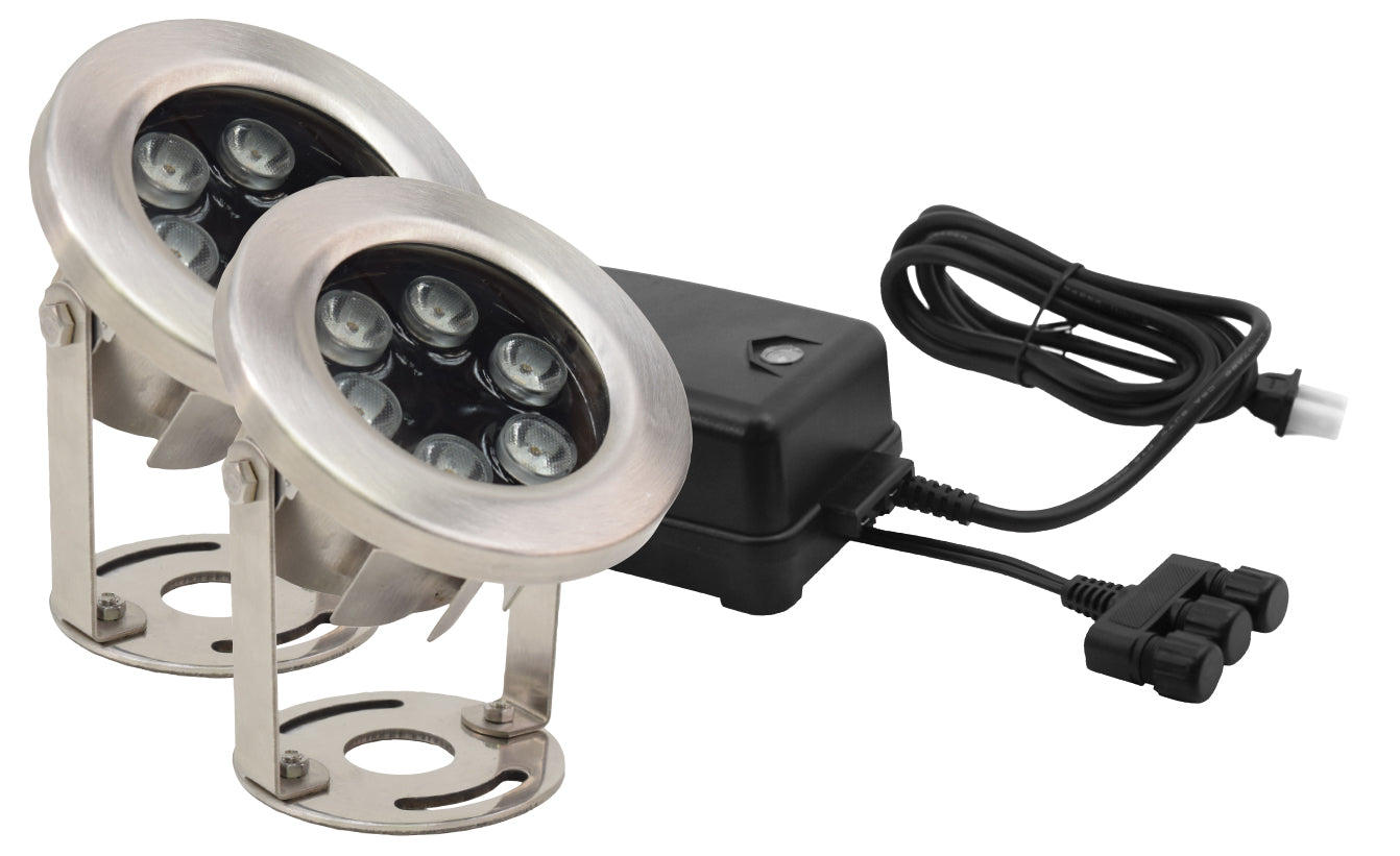 EasyPro Two 9 Watt Stainless Steel Underwater LED Light Kit